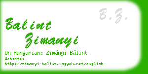 balint zimanyi business card