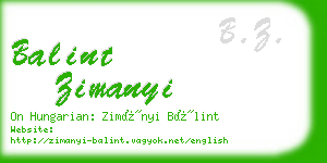 balint zimanyi business card